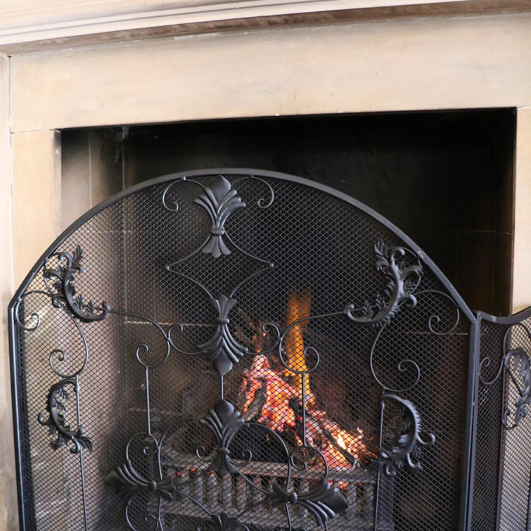 Marlow Home Co. Aubriella 2 Panel Iron Fireplace Screen Wayfair.co.uk